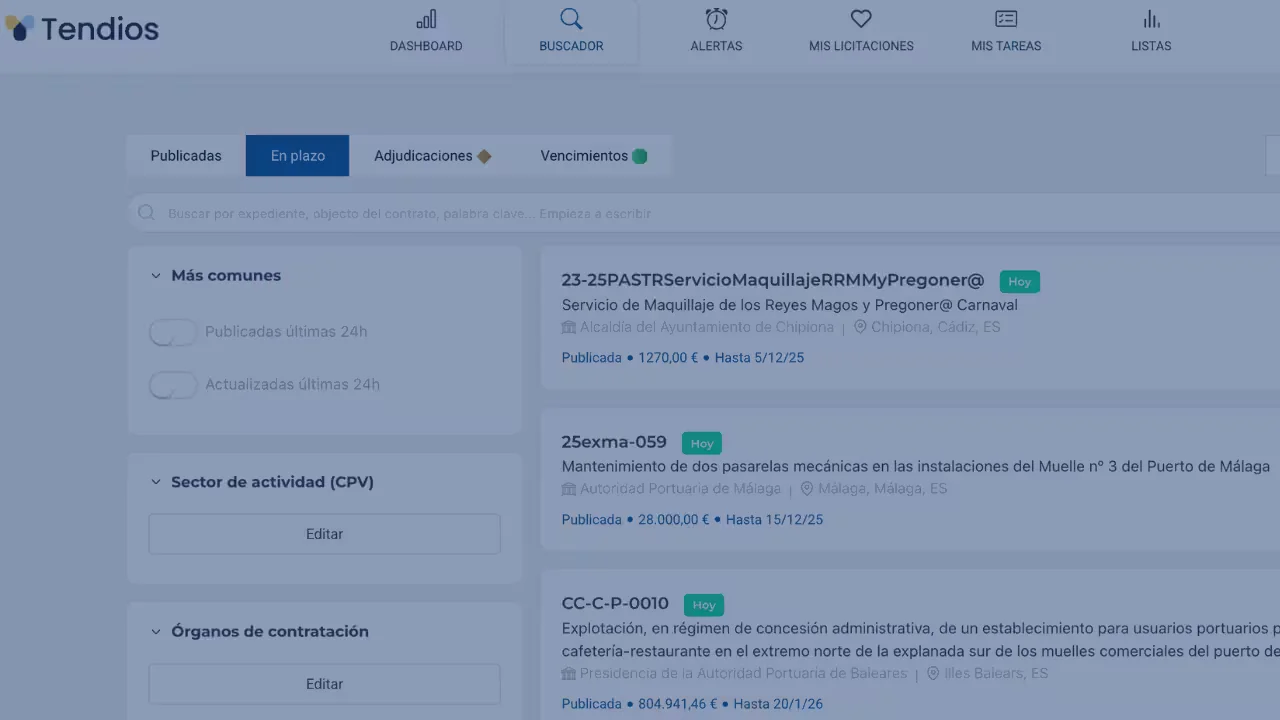 Tendios para órganos de contratación