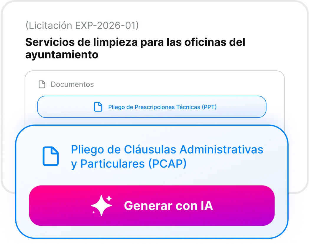 Generación con IA del pliego de cláusulas administrativas en Tendios